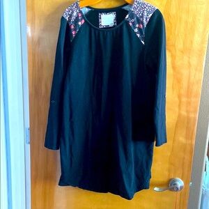 Evy’s Tree Kylie Black Button Floral Dress M GUC